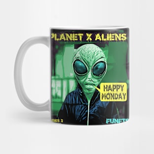 Cool 80's Retro Alien Happy Monday Sci Fi Mug